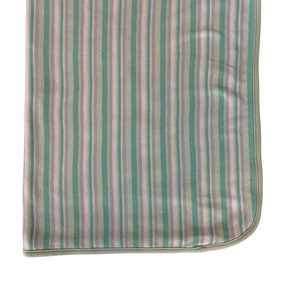 Gymboree Knit Baby Blanket Reversible Mint Green Stripe Polar Bear Trees 2017 - Picture 2 of 7